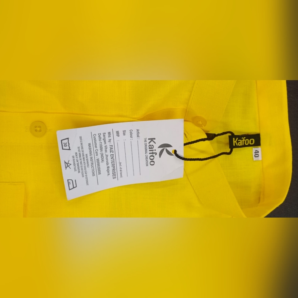 ๐๐ Men's Kurta Yellow colour ๐๐ - Picture 5 of 6